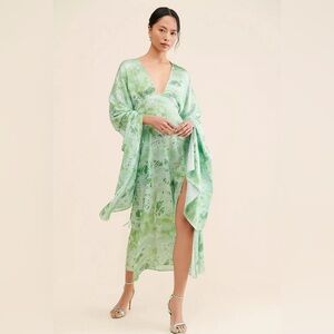 Anthropologie Let Me Be Midas Midi Abstract Dress